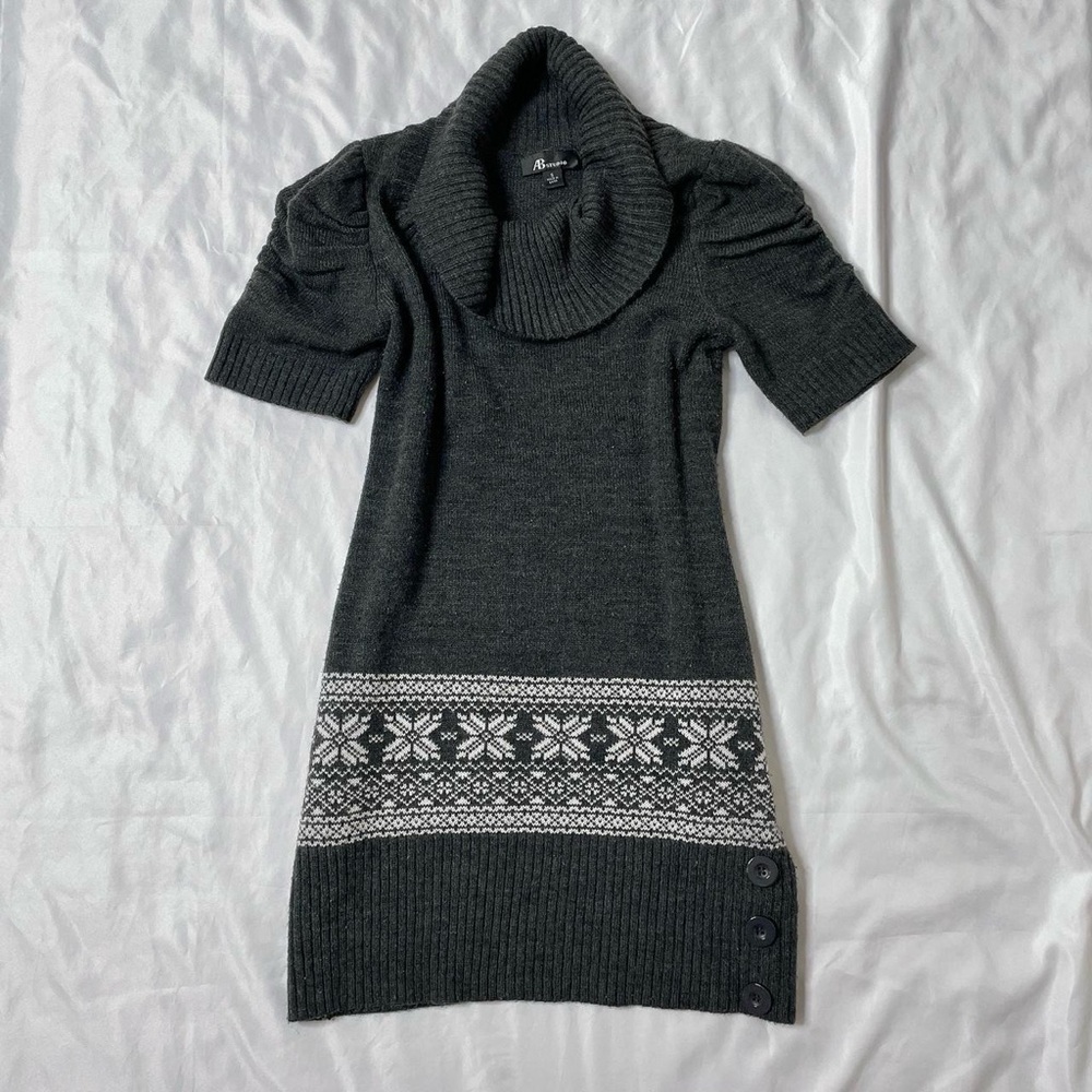 Knit Cowl Neck Sweater Dress